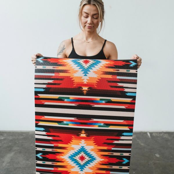 Fox Trail Yoga Mat – 6 mm Extra Thick, Double-Sided Non-Slip, Eco-Friendly PER with Multi-Color Striped Design | Yune Yoga