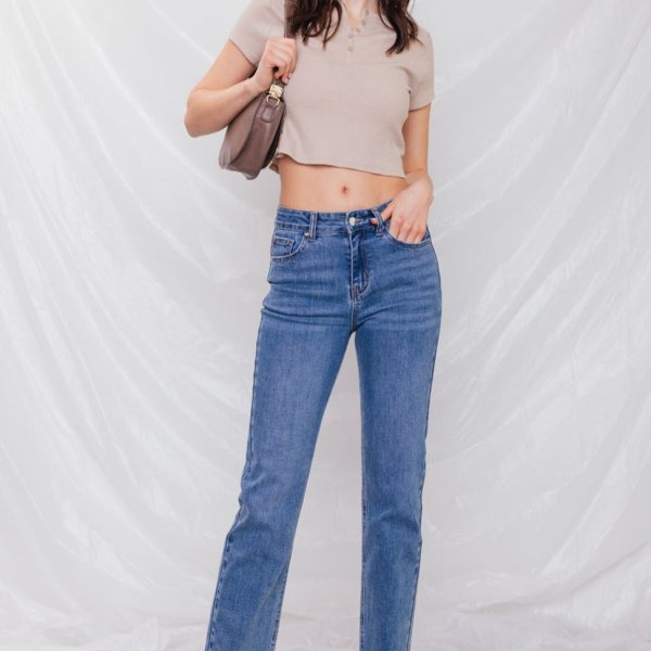 High Rise Straight Jeans