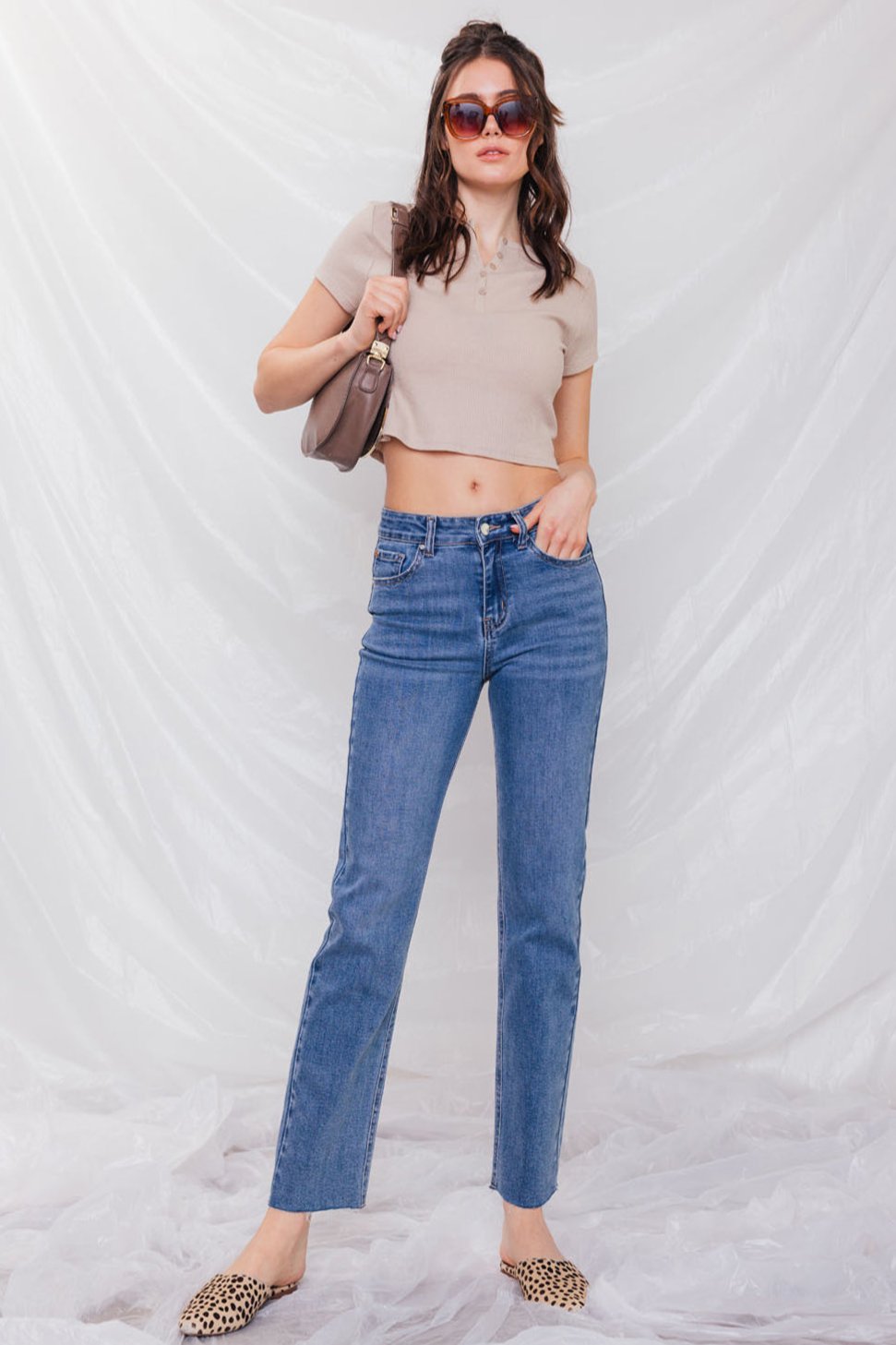 High Rise Straight Jeans