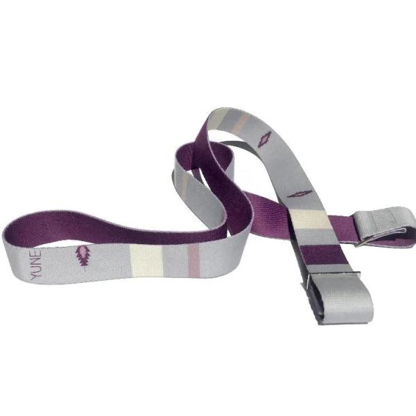 Suzy Yoga Strap โ Grey Stretching Strap w/ Metal Buckles | Yune Yoga