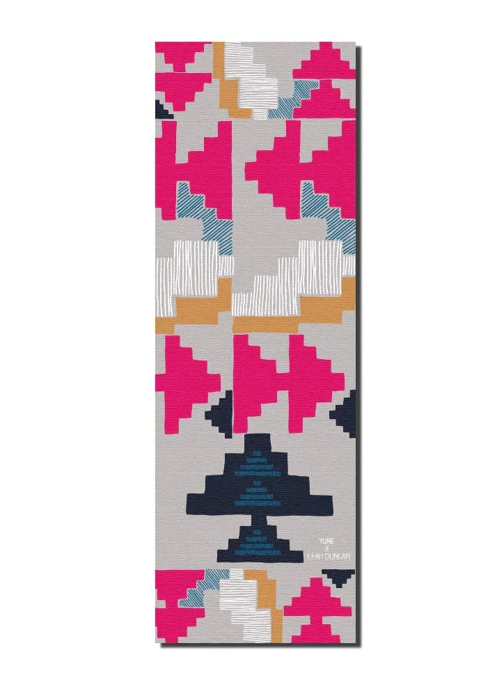 Yoga Mat | 6mm Thick | Pink| Non-Slip | Eco Friendly | Yune Yoga | Leah Duncan Geo