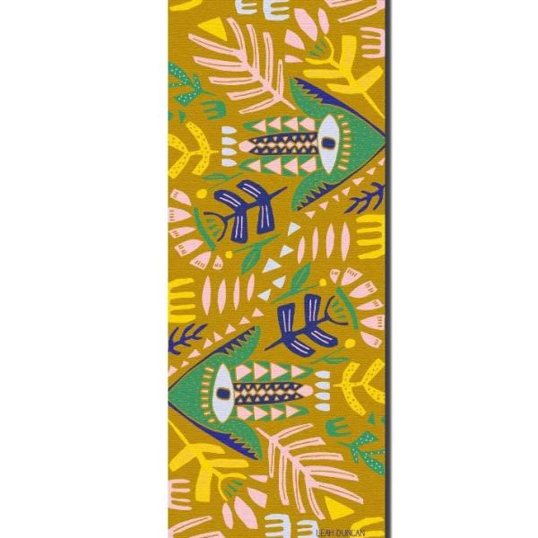 Yoga Mat | 6mm Thick | Tan | Non-Slip | Eco Friendly | Yune Yoga | Leah Duncan Hamsa