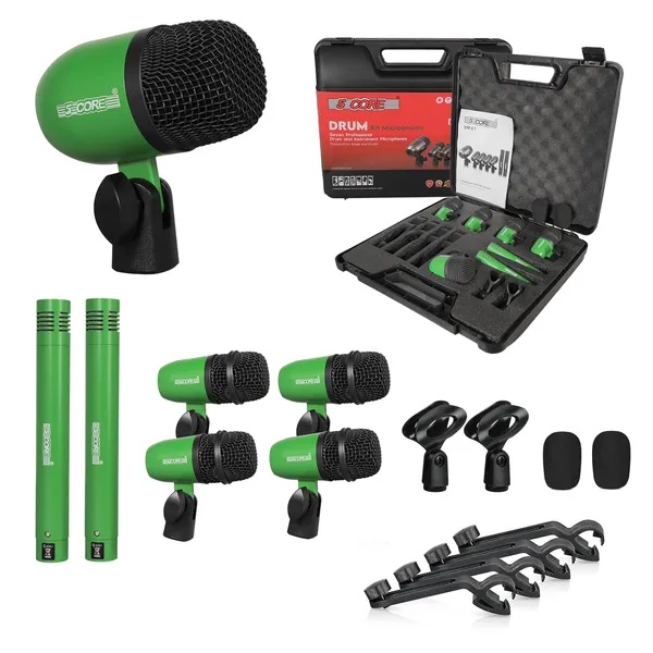 New Arrival: 5 Core Drum Microphone Kit 7Pc All Metal Drummer Mics Tom/Snare & Cymbals Wired Instrument Drums Set 5 Core Drum Microphone Kit 7Pc All Metal Drummer Mics Tom/Snare & Cymbals Wired Instrument Drums Set
