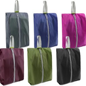 Travel Shoe Organizer Bags 6 PCS, Zipper Closure Portable Shoe Storage Bags With Handles, Colorful Nylon For Men And Women -