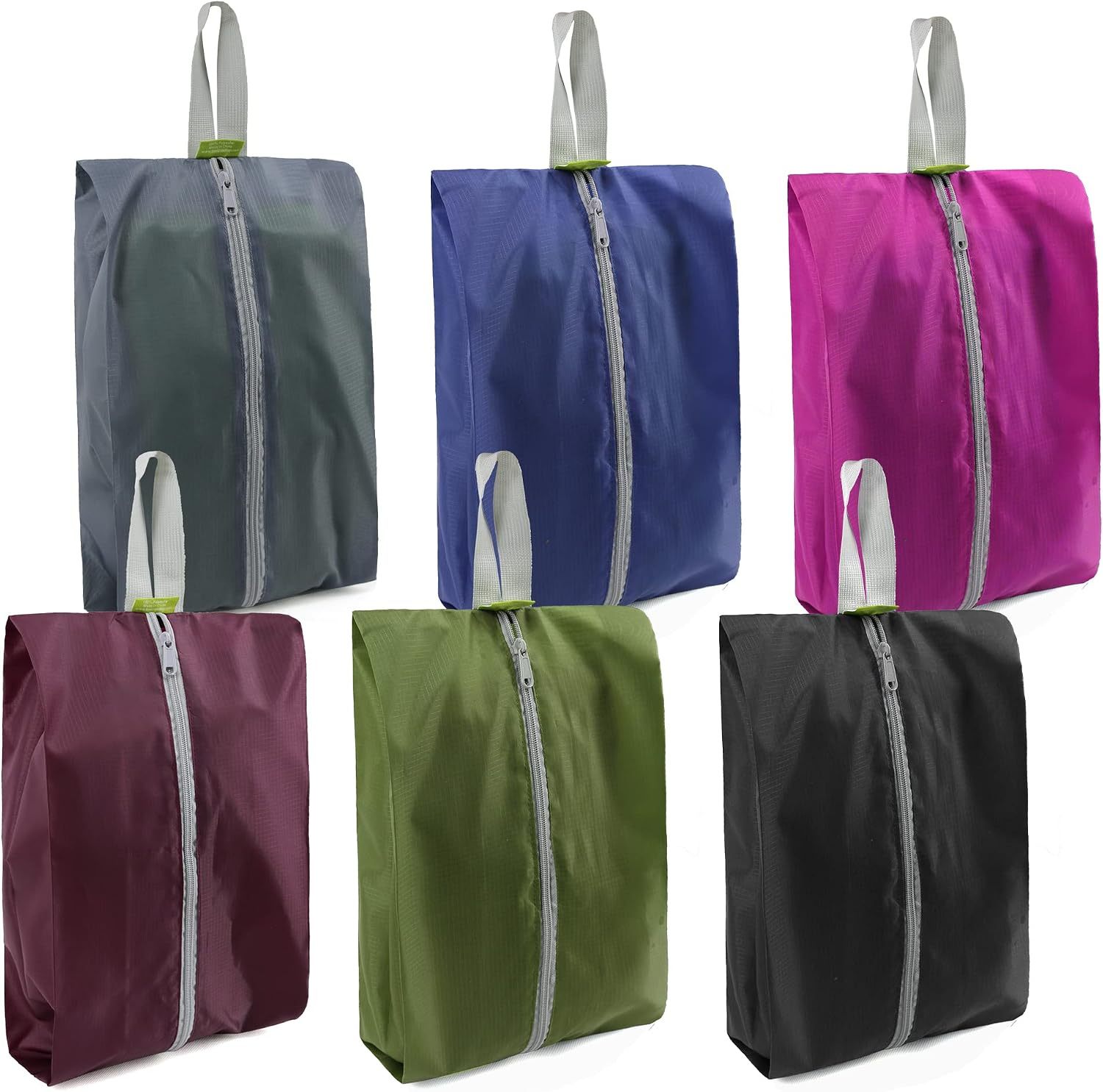 Travel Shoe Organizer Bags 6 PCS, Zipper Closure Portable Shoe Storage Bags With Handles, Colorful Nylon For Men And Women Travel Shoe Organizer Bags 6 PCS, Zipper Closure Portable Shoe Storage Bags With Handles, Colorful Nylon For Men And Women