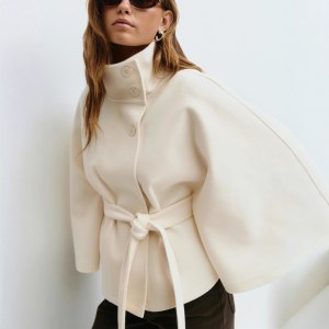 Women's Solid Color Stand-collar Trench Coat - Image 1