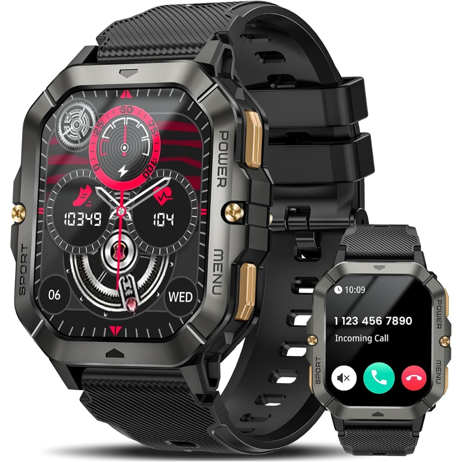 Military Smart Watch For Men, 2.02 Fitness Tracker With Calls & Sports Military Smart Watch For Men, 2.02 Fitness Tracker With Calls & Sports