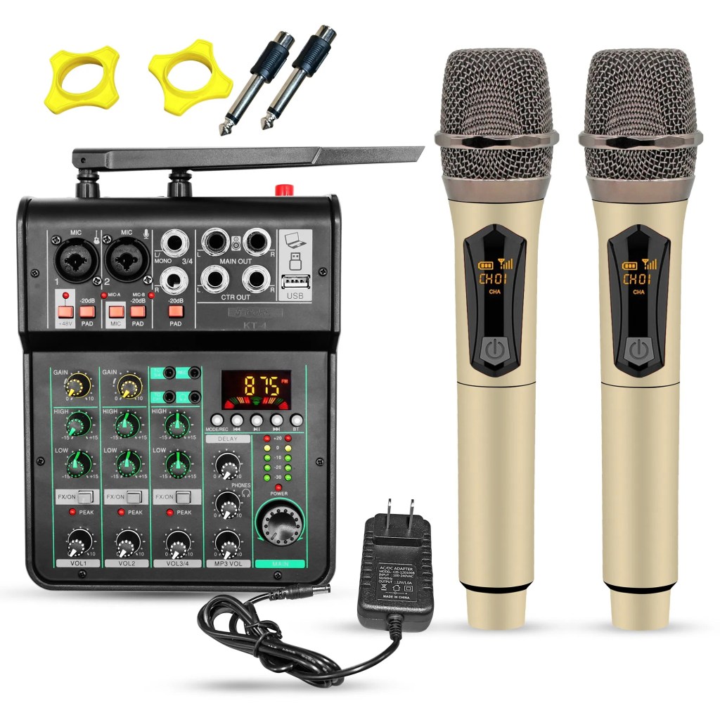 New Arrival: 5 Core Audio Mixer Sound Board 4 Channel XLR Stereo Receiver w Bluetooth USB Microphone PA Karaoke Music Podcast Mixing Soundboard Mini Mezcladora Para DJ – MX 4CH 2MIC GLD 48fbf75be58448fbb569ca3a85ce53ff.jpg
