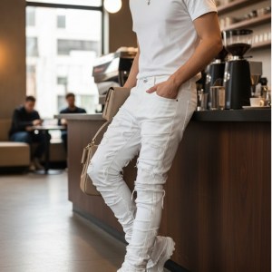 Shanxi Stretchy Slim Straight Pants - Image 1