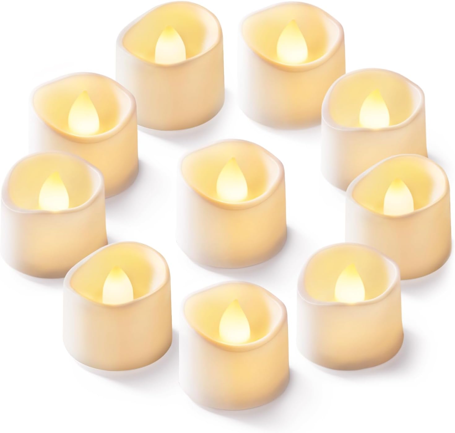 Homemory Flameless LED Tea Lights - 24 Pack, Flickering Warm White - Battery Operated Homemory Flameless LED Tea Lights - 24 Pack, Flickering Warm White - Battery Operated