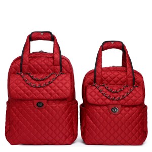 Oxford Cloth Waterproof Trolley Bag Lightweight Folding Backpack - Image 1
