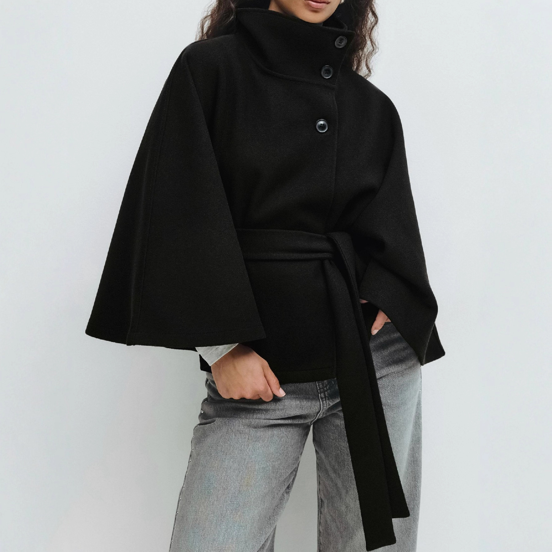 6d82908d-c265-4e02-839f-d6c8359e8106.jpg Women's Solid Color Stand-collar Trench Coat - Image 3
