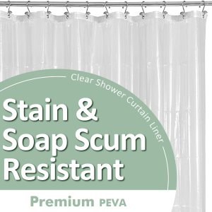 Barossa Design Shower Curtain Liner - PEVA Waterproof, 72 Inch - Clear - Image 1