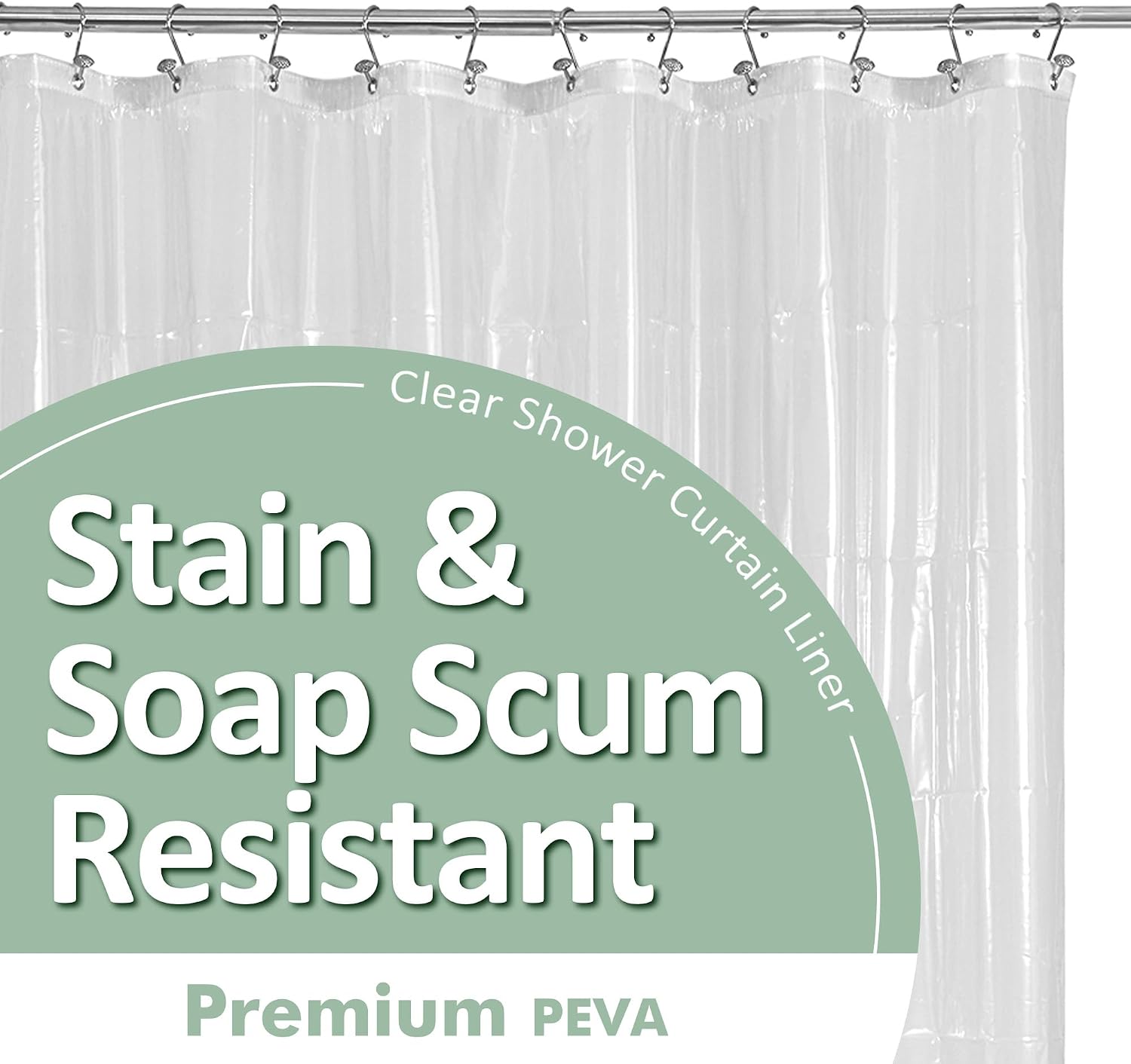 Barossa Design Shower Curtain Liner - PEVA Waterproof, 72 Inch - Clear Barossa Design Shower Curtain Liner - PEVA Waterproof, 72 Inch - Clear