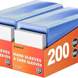 Arjiekwei Trading Card Sleeves - 400 Count Hard and Soft Protectors, 3 x 4 Inch - Image 1