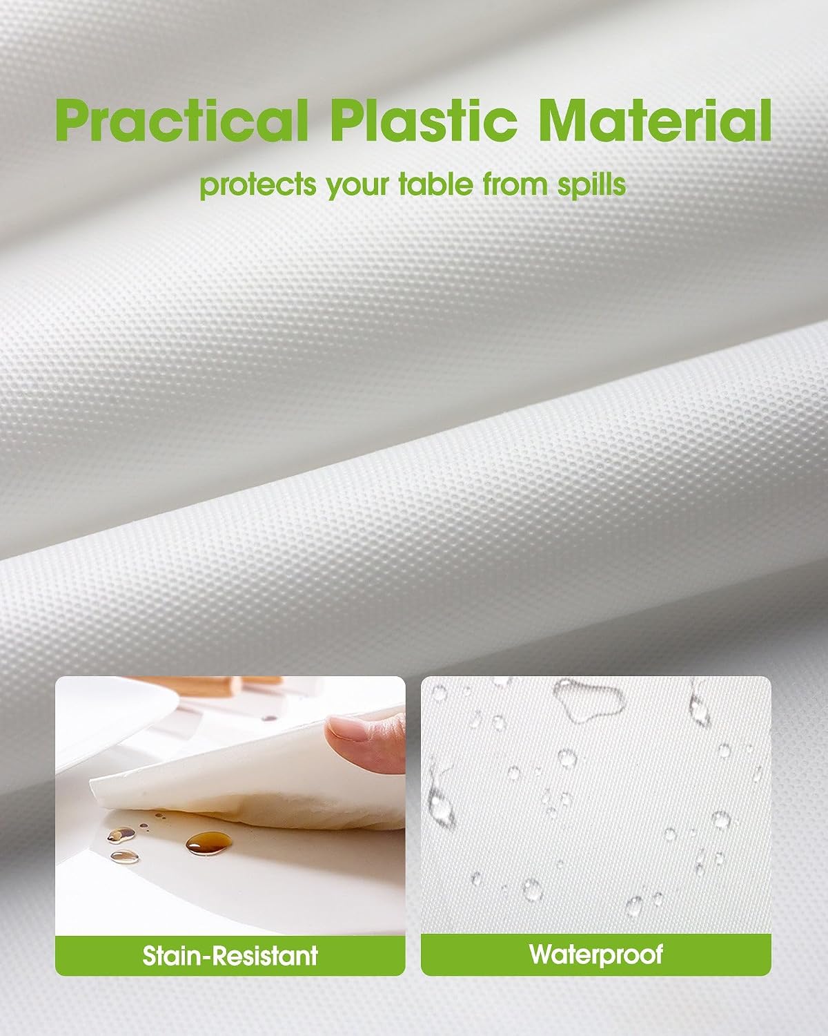 71D9jMGRF5L._AC_SL1500_.jpg Pureegg Disposable Tablecloths - 10 Pack, 54 x 108 Inch Plastic - White - Image 2