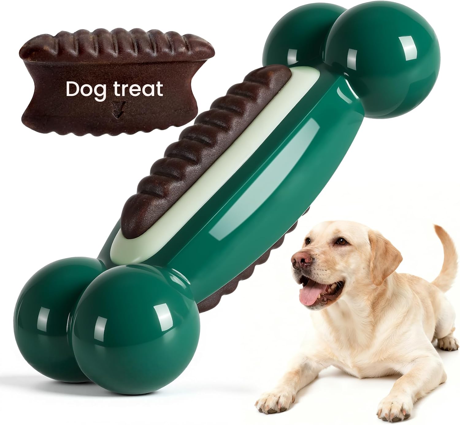 ChienPlay Interactive Dog Chew Bone - Nylon Shell with Built-In Beef Treat, Dental Texture - Medium and Large Dogs ChienPlay Interactive Dog Chew Bone - Nylon Shell with Built-In Beef Treat, Dental Texture - Medium and Large Dogs