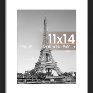 upsimples 11x14 Picture Frame - Wall Decor, High-Definition Cover - Black, 1 Pack - Image 1