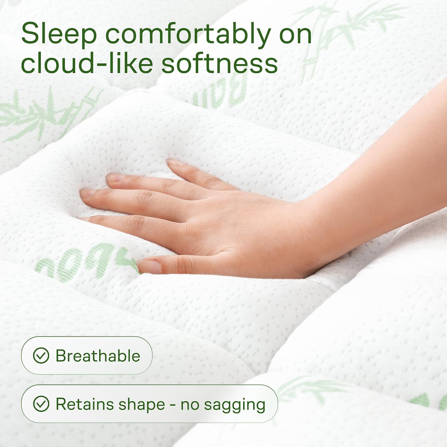 71Y4zJ9rA8L._AC_SL1500_.jpg Niagara Sleep Solution Queen Mattress Topper - Bamboo-Derived Rayon, Ultra Soft - Image 2
