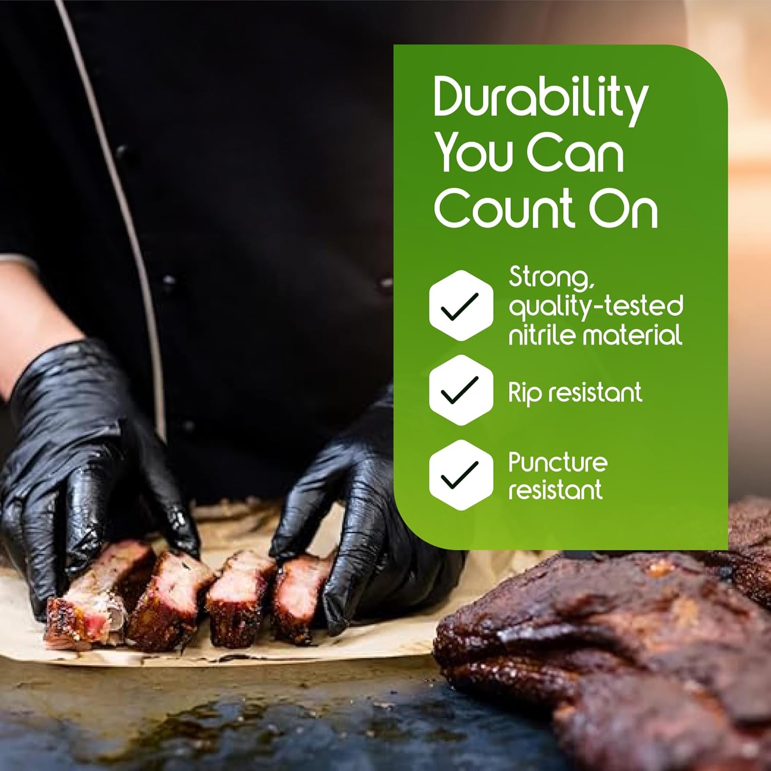 71e9HMp-nJL._AC_SL1500_.jpg Inspire Heavy Duty Nitrile Gloves - 6 Mil, Black Disposable - 100 Count Box - Image 3