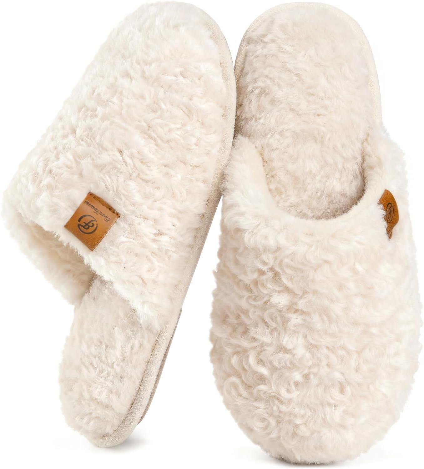 EverFoams Women's Fuzzy Memory Foam Slippers - Warm Cozy Indoor House Shoes with Non-Slip Sole EverFoams Women's Fuzzy Memory Foam Slippers - Warm Cozy Indoor House Shoes with Non-Slip Sole
