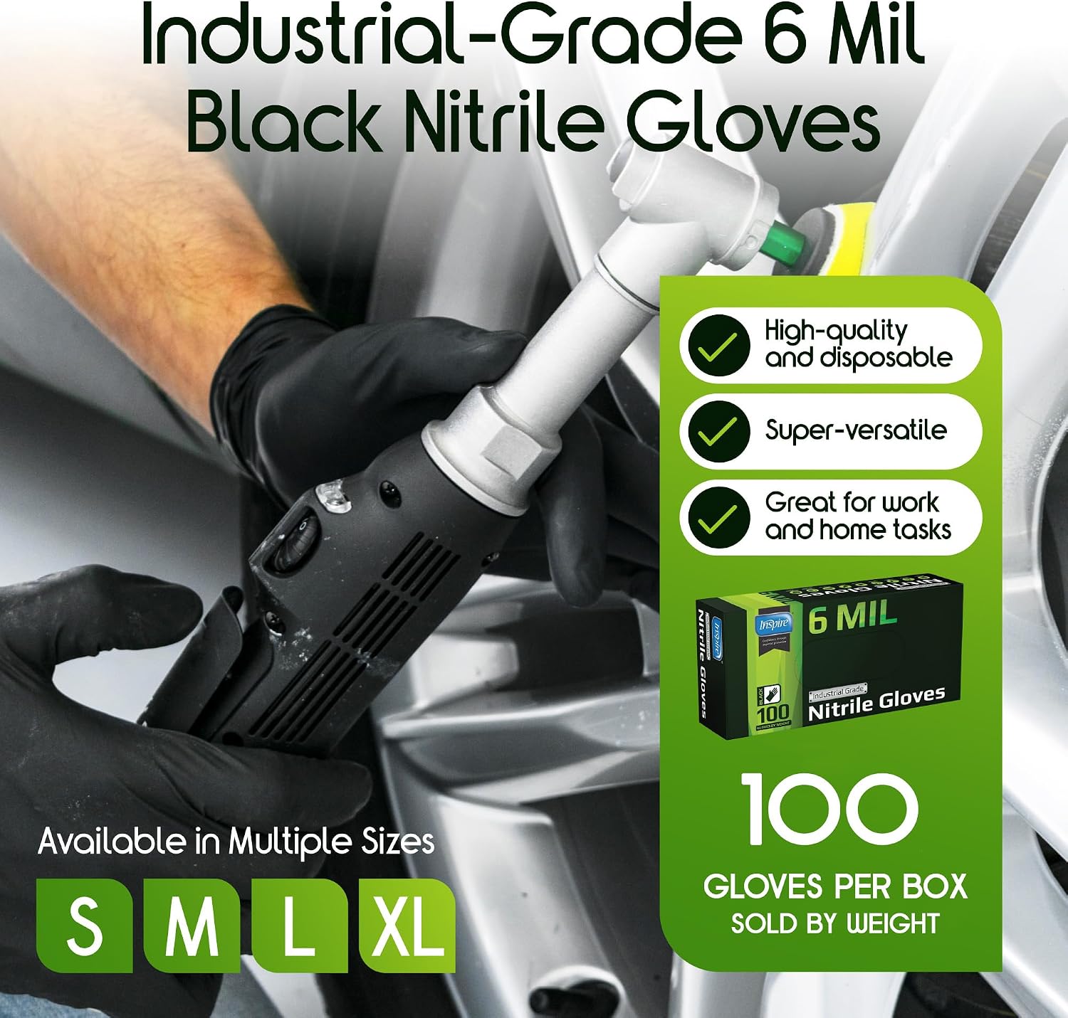 81EM5SZDMyL._AC_SL1500_.jpg Inspire Heavy Duty Nitrile Gloves - 6 Mil, Black Disposable - 100 Count Box - Image 2