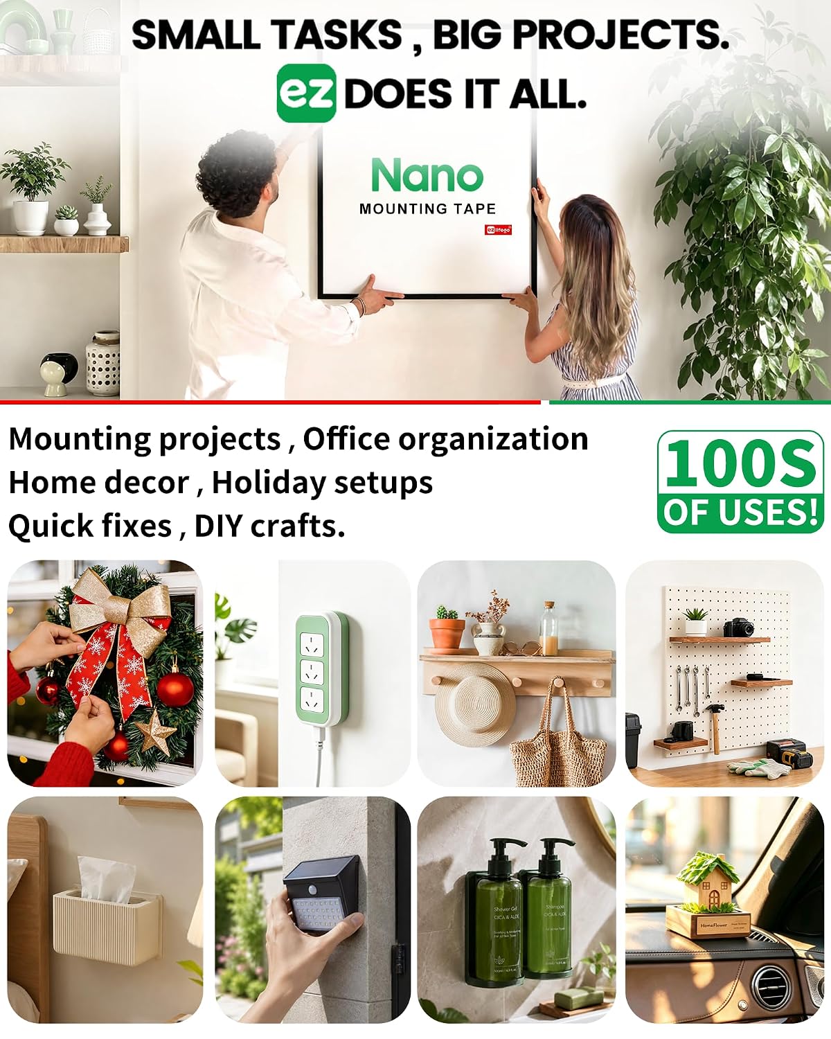81GB5-IrRfL._SL1500_.jpg EZlifego Nano Double Sided Mounting Tape - 9.85 FT, Heavy Duty - Traceless - Image 3