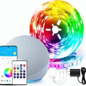 dalattin 130FT Smart WiFi LED Strip Lights - 2 Rolls, Alexa and Google Compatible, App and Remote, Music Sync - Home Decor -