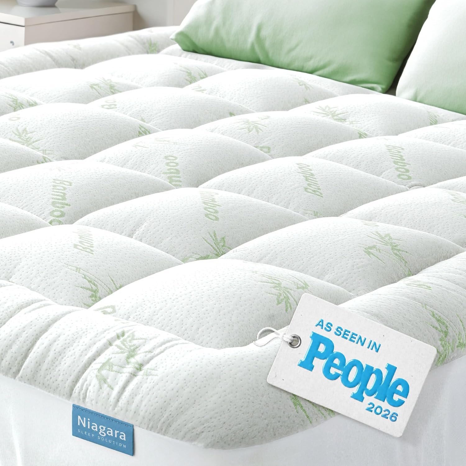 Niagara Sleep Solution Queen Mattress Topper - Bamboo-Derived Rayon, Ultra Soft Niagara Sleep Solution Queen Mattress Topper - Bamboo-Derived Rayon, Ultra Soft