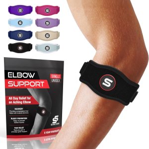Sleeve Stars Tennis Elbow Brace - Adjustable Forearm Strap, Fits 9-23 Inch - Tennis, Golf & Daily Activity Support - Imag