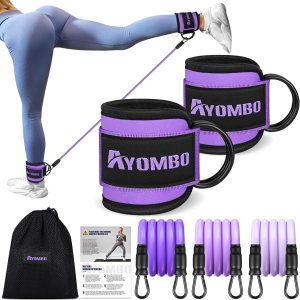 Ayombo Ankle Resistance Bands with Cuffs - 3 Resistance Levels, 10 to 30 Lb, Carry Bag - Leg and Glute Workout - Image 1