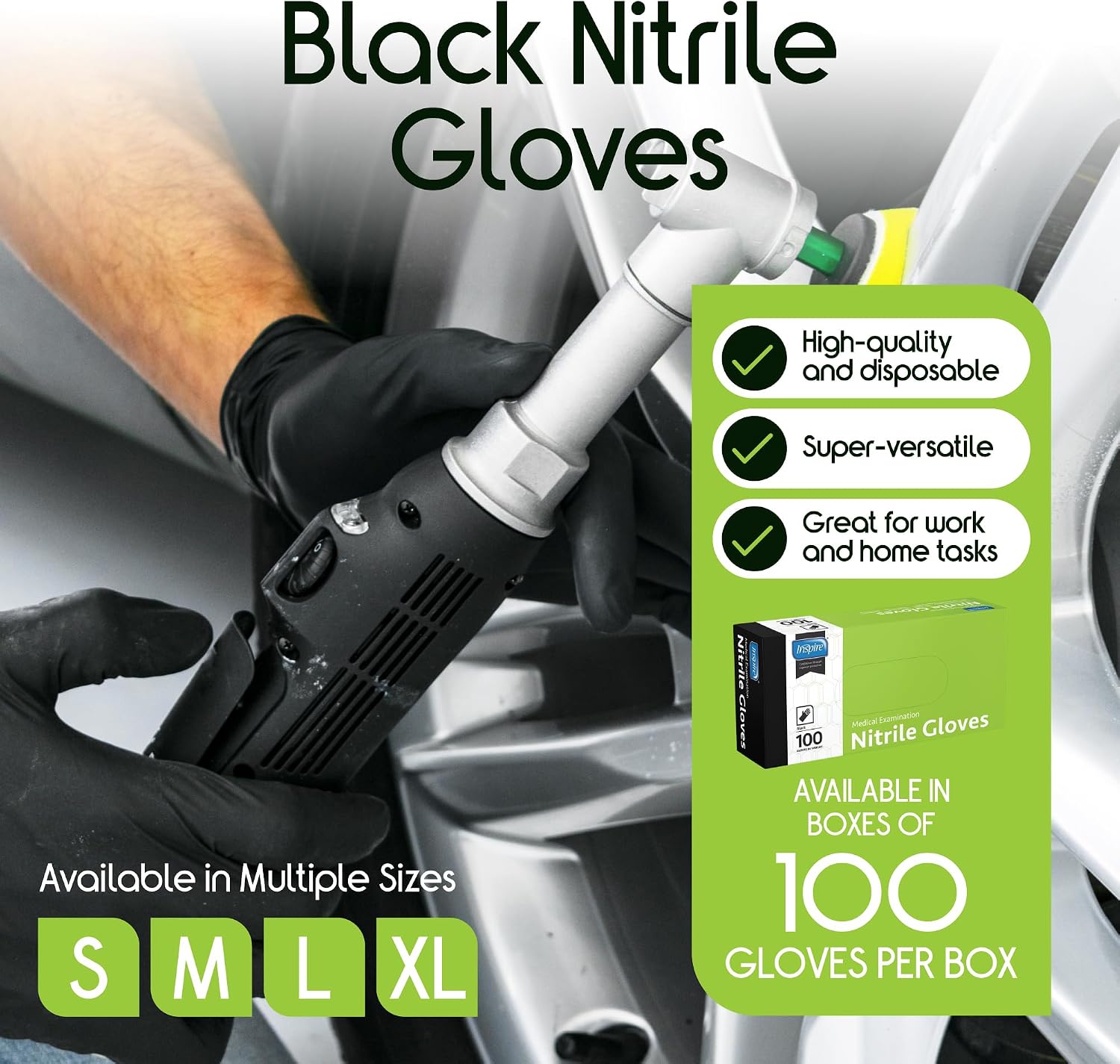 81uoxFBo-6L._AC_SL1500_.jpg Inspire Black Nitrile Disposable Gloves - Powder-Free, Latex-Free - Food Safe - Image 2