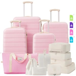 Hardshell Luggage Sets 4 pcs + Bag Spinner Suitcase with TSA Lock Lightweight-16"+20"+24"+28" Luggages - Image 1