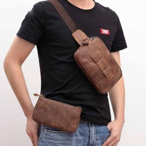 Men Waist Bag Pack Casual Functional Money Phone Belt Bag Male Unisex Sling Bag For Belt Leather Hip Bag Chest Phone Purse -