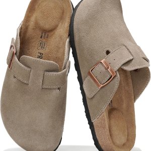 Project Cloud Women's Genuine Leather Clogs - Cork Footbed Mules with Arch Support for Everyday Wear - Image 1