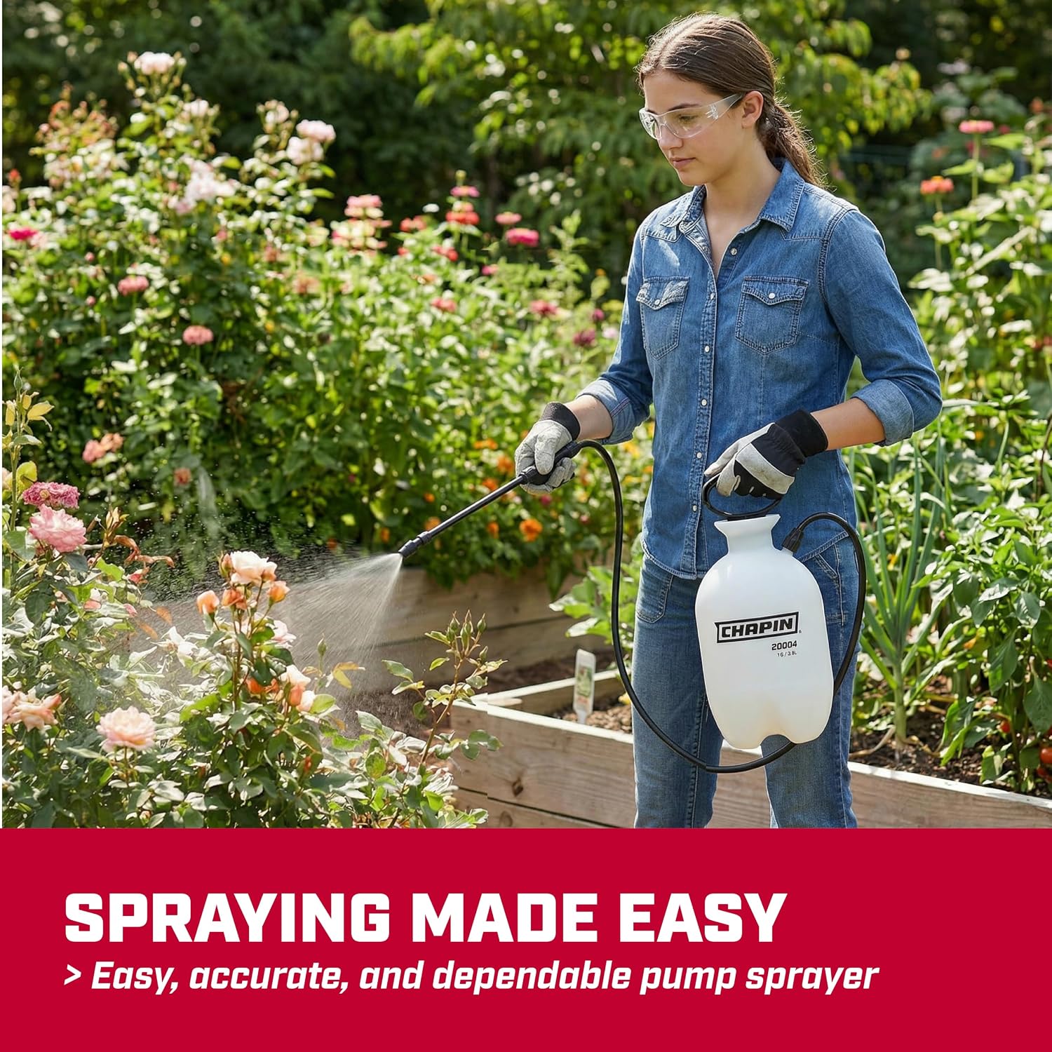 91qisQ0wPvL._AC_SL1500_.jpg CHAPIN 1-Gallon Pump Sprayer - Adjustable Nozzle, 34 Inch Hose - Lawn and Garden - Image 2