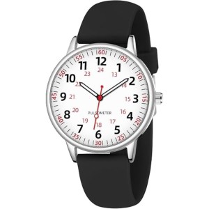 Nurse Watch For Women, Waterproof Silicone Analog Watch With Second Hand - Image 1