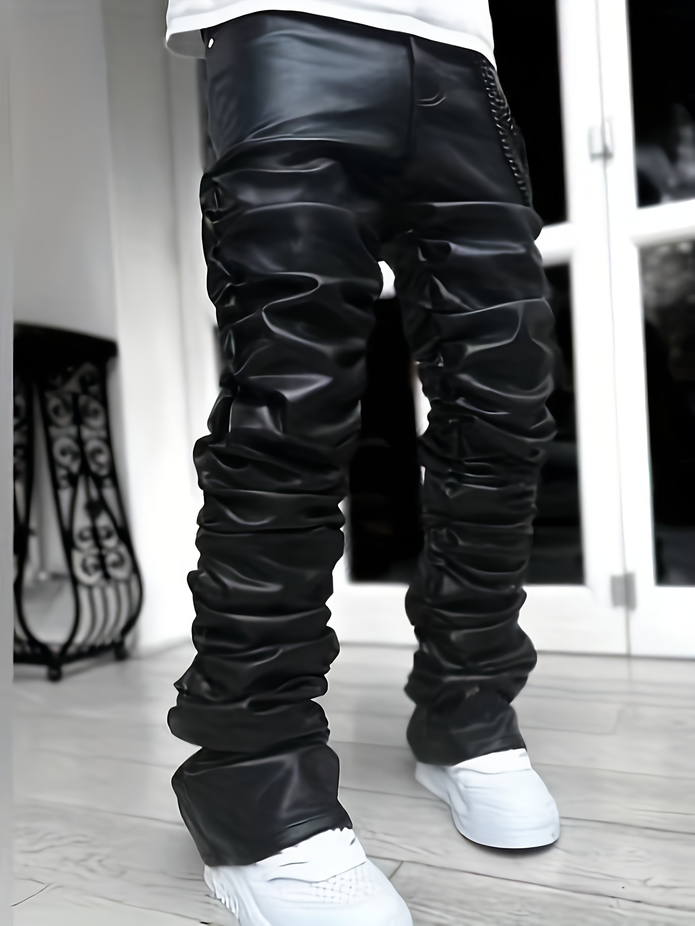 afaf5c1c-88d5-4406-88ef-aea12f8cdc29.jpg Slim-fit Elastic Straight-leg Pants - Image 2