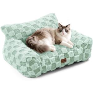 Made4Pets Medium Sage Green Plaid Pet Sofa Bed,Pickup Only - Image 1