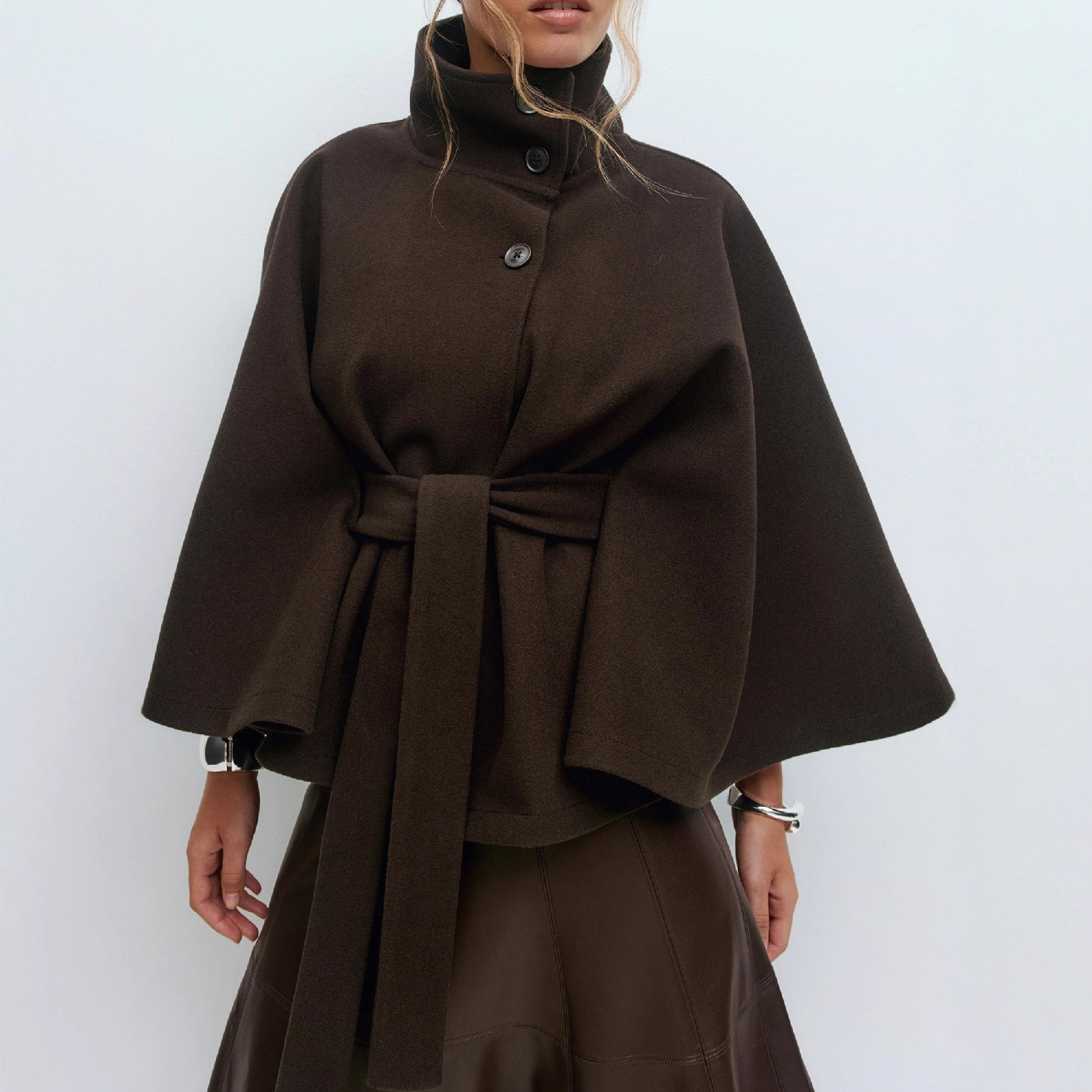 bb584b3d-9337-4ce9-8820-bdc0297d6d3e.jpg Women's Solid Color Stand-collar Trench Coat - Image 2