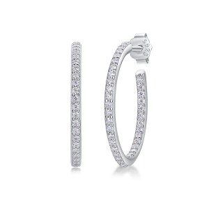 1Ribbon - Square Moissanite S925 Sterling Silver Earrings With Platinum-plated Stud Earrings, A Fashionable And Luxurious Dia