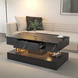 6.93IN High LED Coffee Table,Modern Coffee Table For Living Room,Living Room Tables,Large Living Room Furniture,LED Lights -