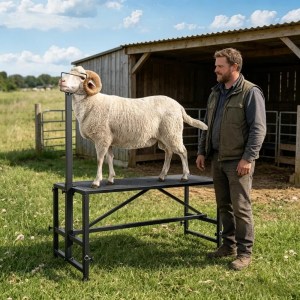 Livestock Stand with Adjustable Height and Metal - Image 1