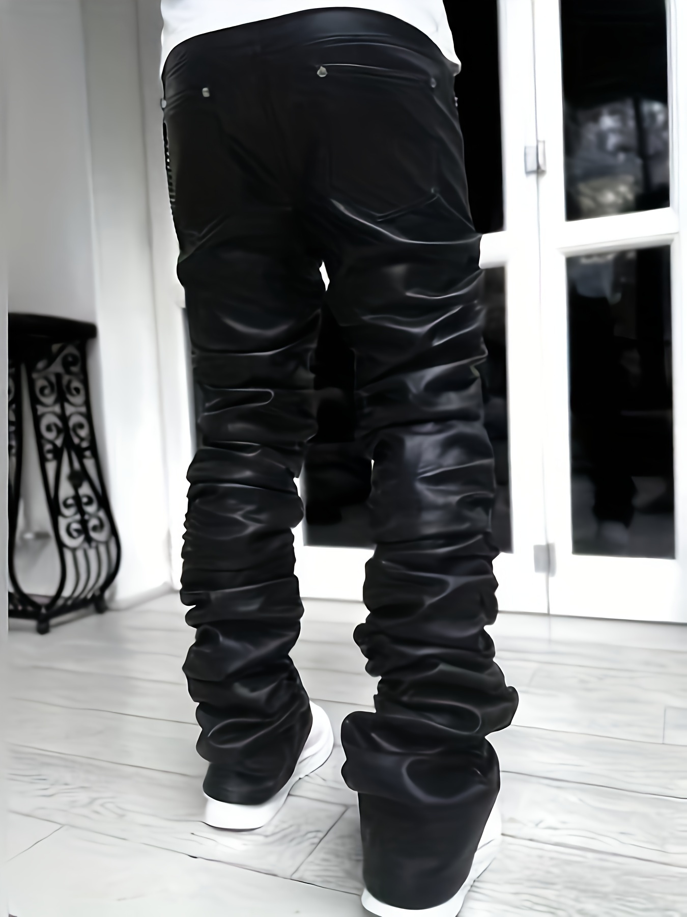 f4dfbbeb-9b69-48e7-8440-6317b47f7425.jpg Slim-fit Elastic Straight-leg Pants - Image 3